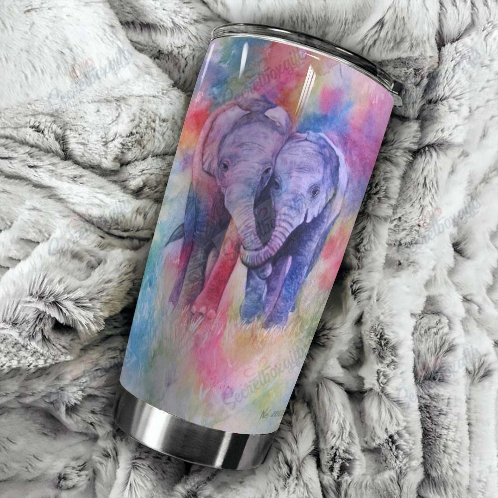 Personalized Elephant Cute Gs-Cl-Ml1903 Stainless Steel Tumbler Customize Name, Text, Number