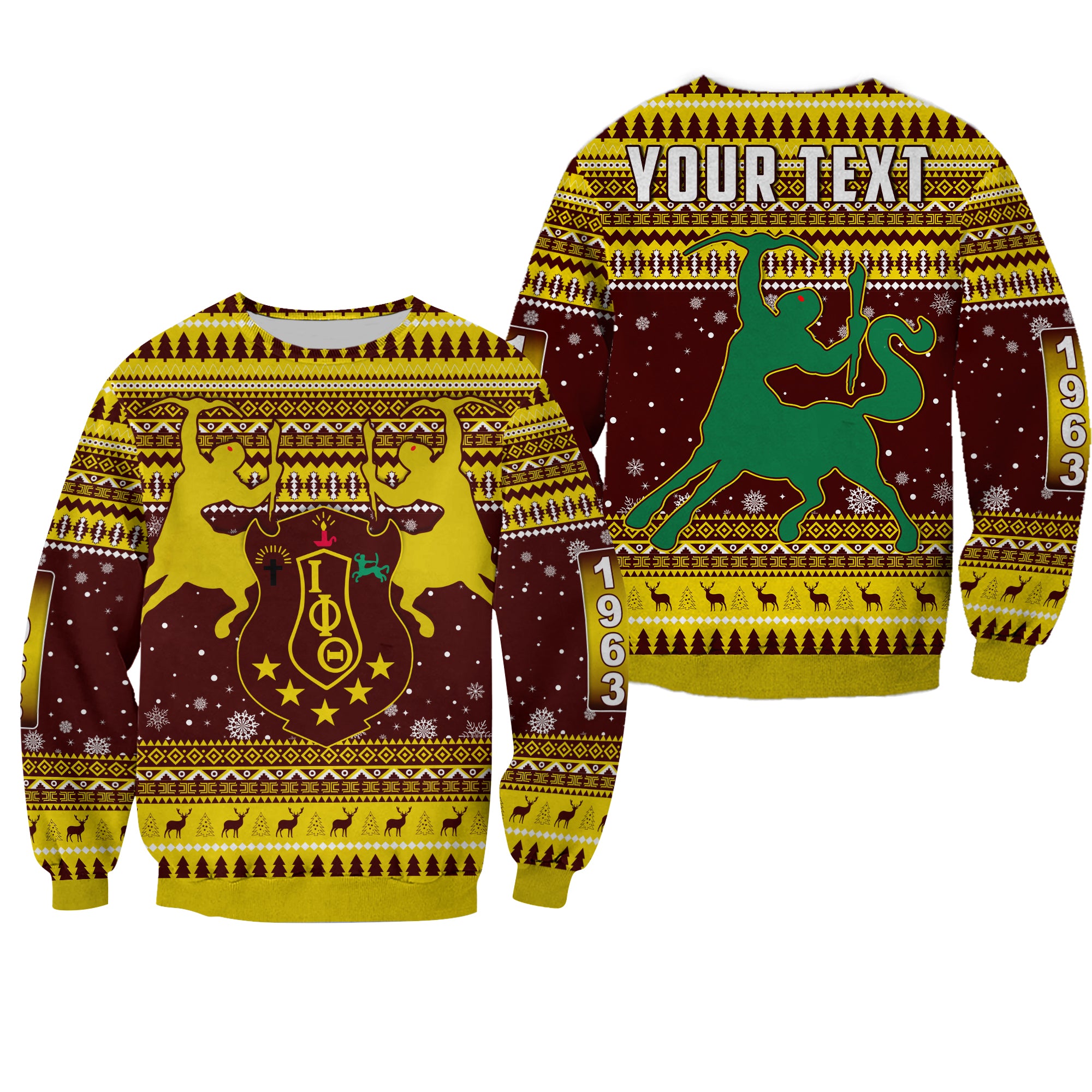 (Custom Personalised) Iota Phi Theta Christmas Sweatshirt African Pattern Lt13