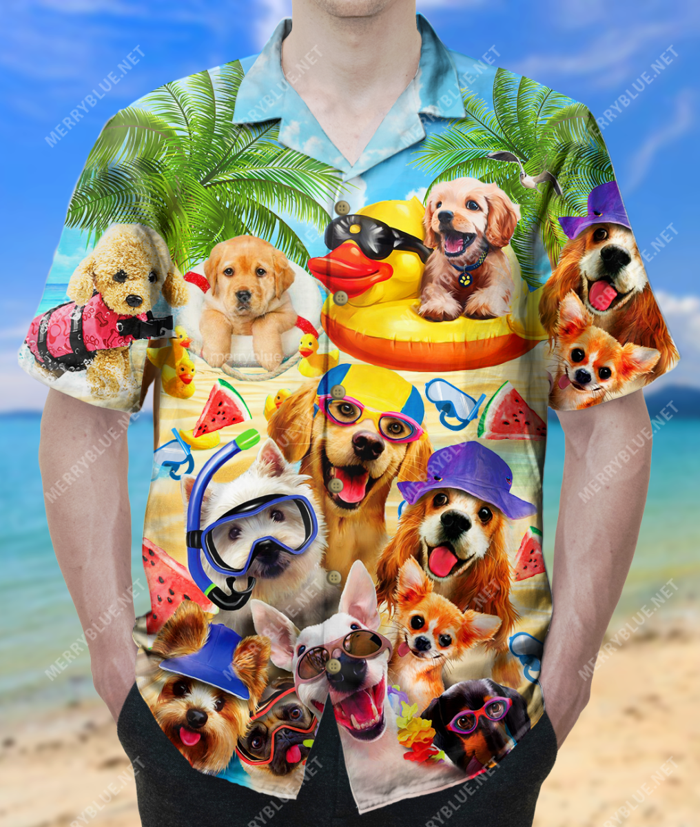 Amazing Summer Of Happy Puppies Unisex Hawaii Shirt Ha96830