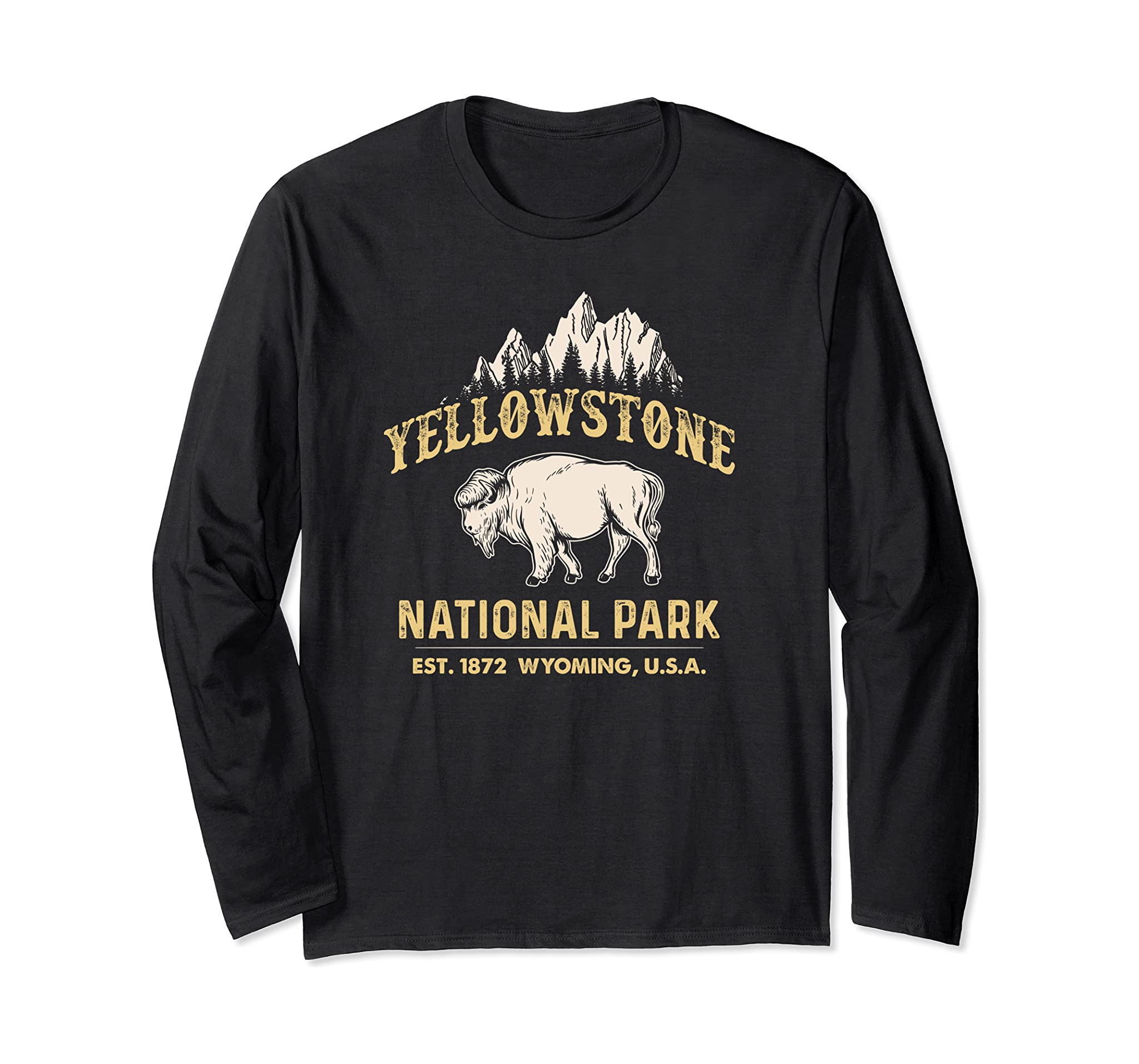 Yellowstone National Park Wyoming Buffalo Long Sleeve Shirt