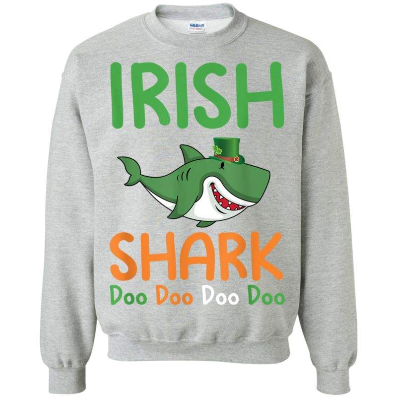 Check Out This Awesome St Patricks Day Shirt Kids Toddler Women Men Irish Shark T-shirt G180 Gildan Crewneck Pullover Sweatshirt  8 Oz.