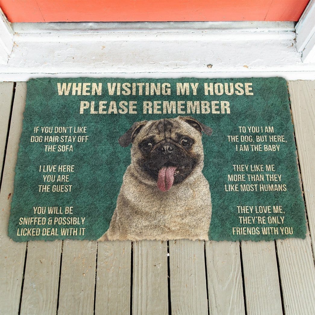 Gearhuman 3D Please Remember Pug Dog’S House Rules Doormat