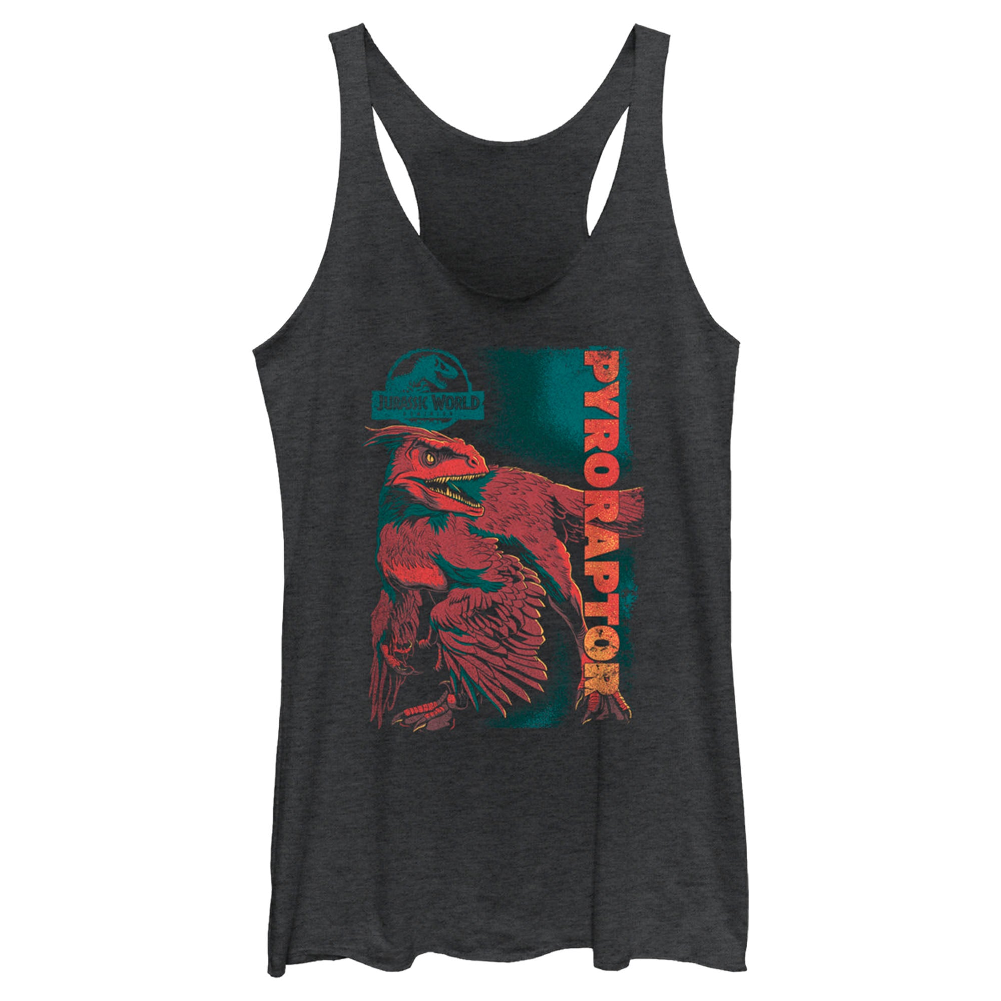 Women’S Jurassic World: Dominion Pyroraptor Dinosaur Portrait Racerback Tank Top