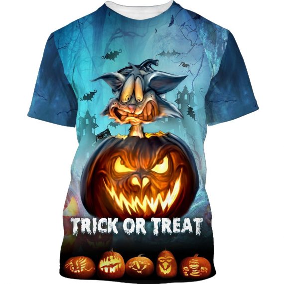 Rabbit Trick Or Treat Hallloween All Over Print Unisex Tshirt