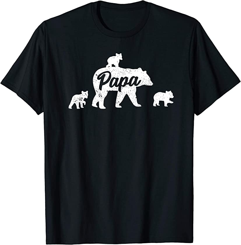 Vintage Papa Bear 3 Cubs Father’s Day T-Shirt