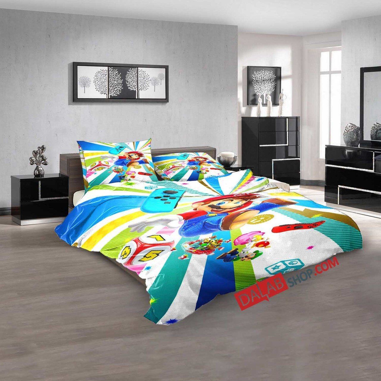 Anime Super Mario D 3D Customized Duvet Cover Bedroom Sets Bedding Sets