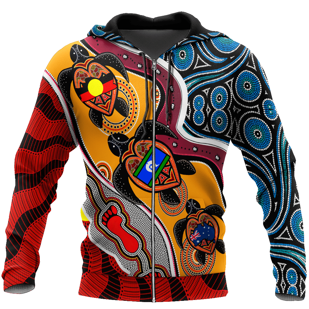 Aboriginal 3D Zip Up Hoodie Shirt For Men And Women