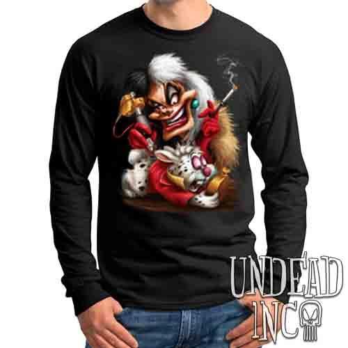 Villains Cruella De Vil Tattooing White Rabbit – Mens Long Sleeve Tee