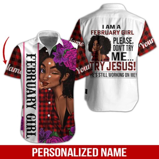 February Girl Custom Name Aloha Hawaii Shirts For Men Women Ha52852