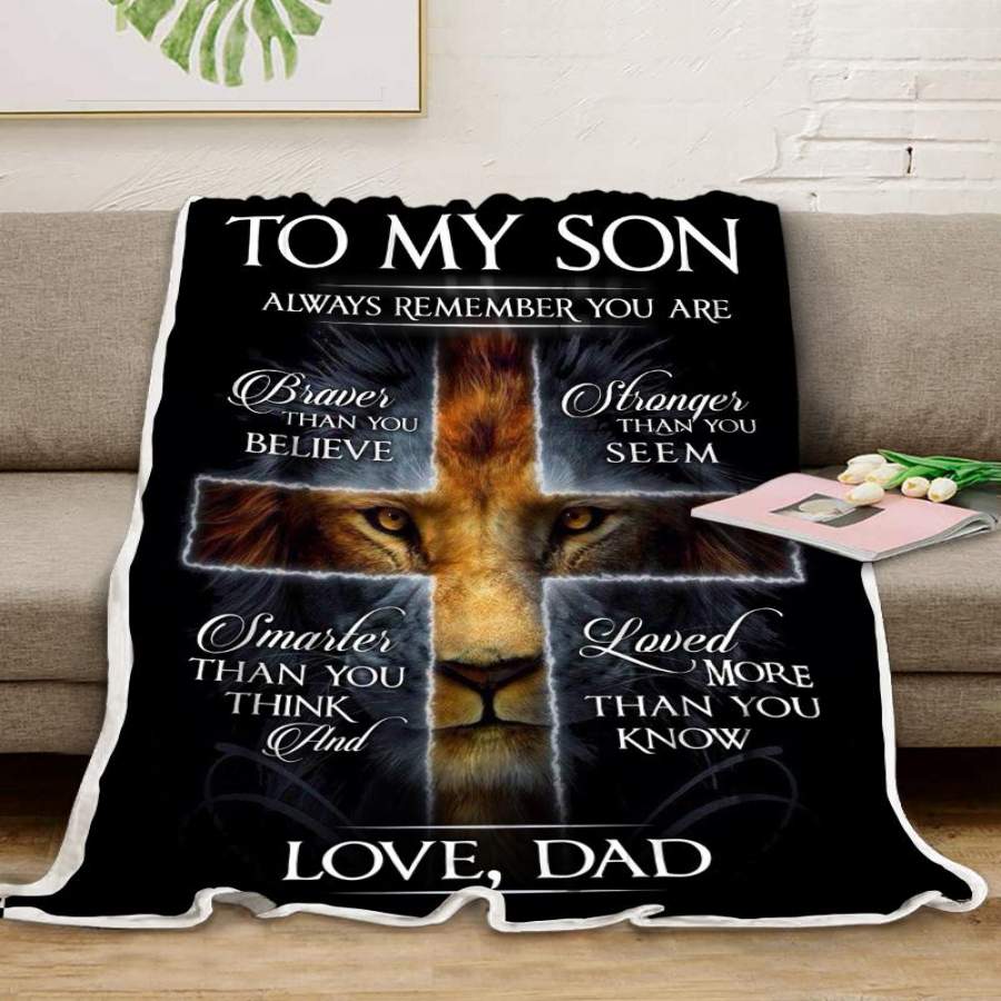 ZALOOO Always Remember You Are Dad To Son Lion Blanket