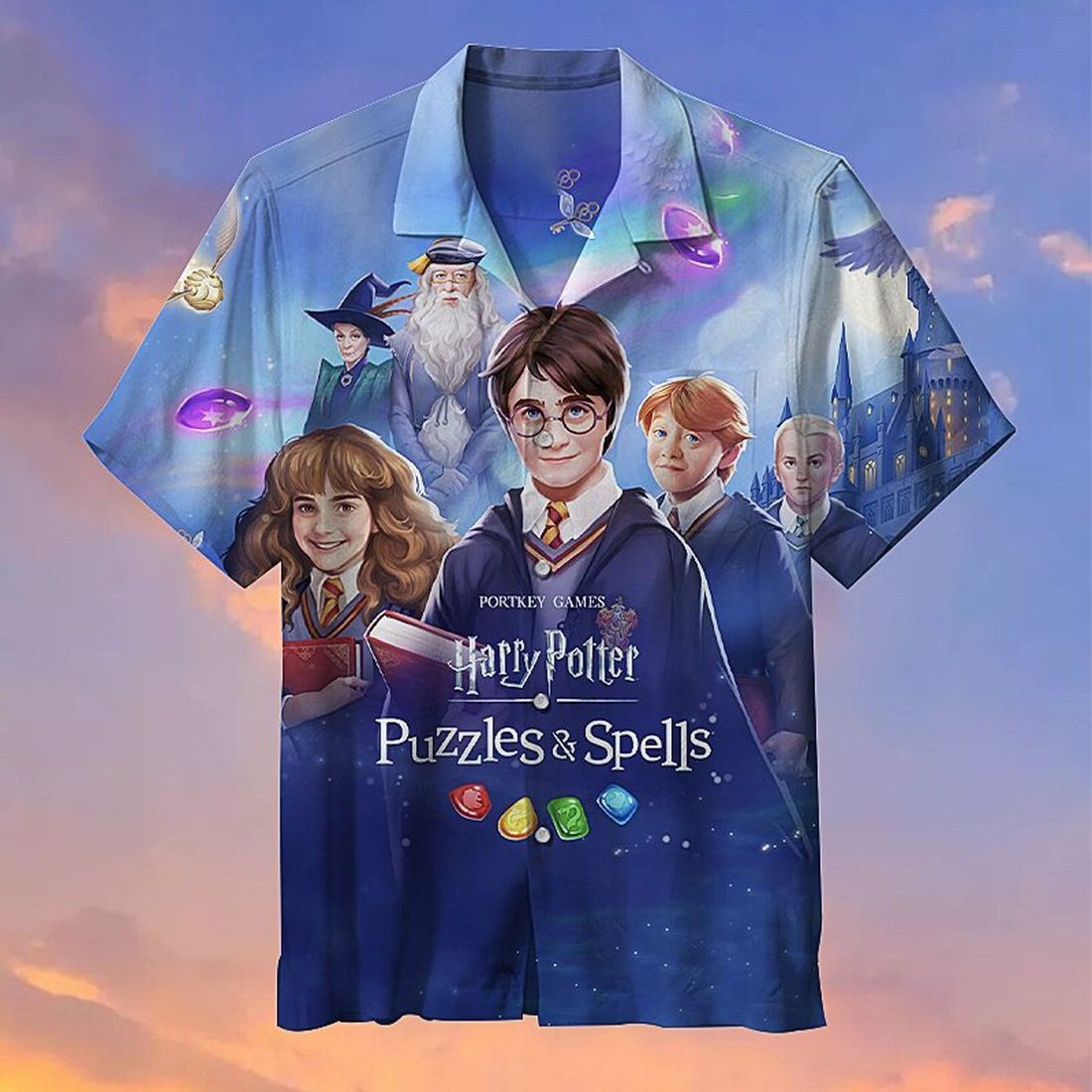 Harry Potter Puzzles Spells Hogwarts All Over Print Hawaii Shirt Ha1728