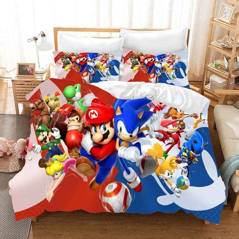 Sonic The Hedgehog Anime Bedding Set 5 Duvet Cover X Amp Pillow Cases