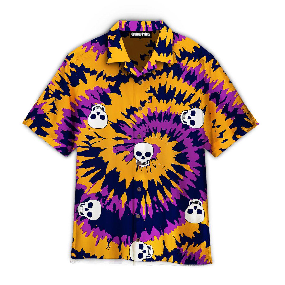 Tie Dye With Skull Pattern Hawaii Shirt For Men Women Ha59467