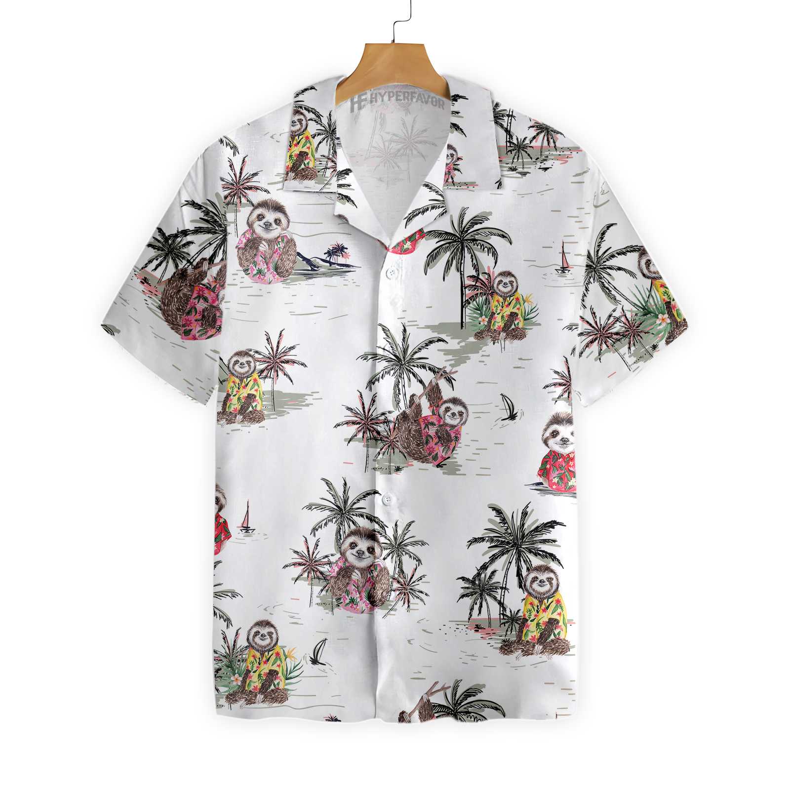 Tropical Sloth Shirt For Men Hawaii Ha41154