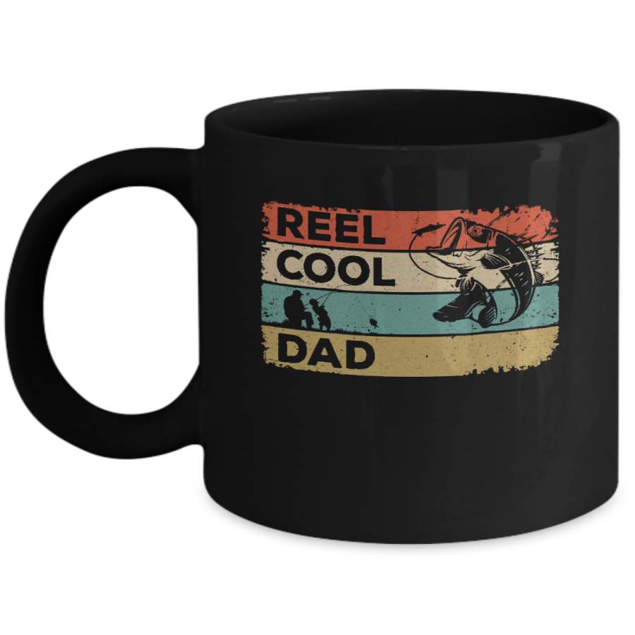 Vintage Reel Cool Dad Fish Fishing Fathers Day Mug