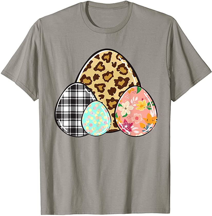 Ph 2021 Easter Leopard Polka Dot Floral Eggs Kids Gift T-Shirt