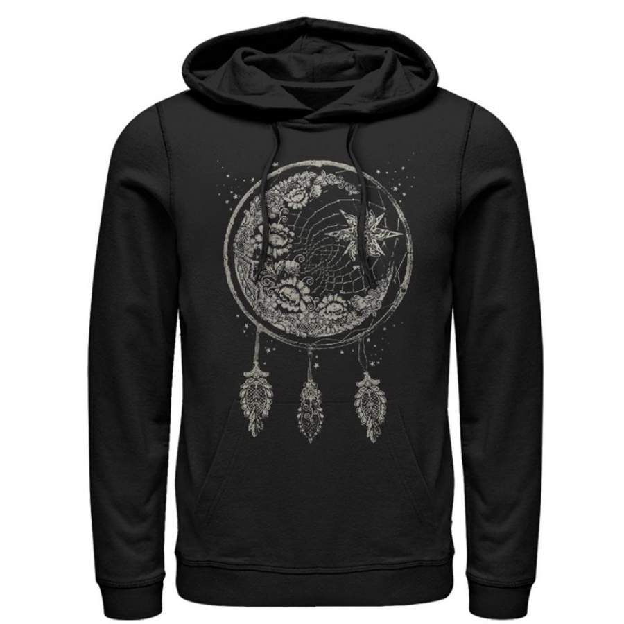 Lost Gods Men’s Moon Dream Catcher  Lightweight Hoodie Black