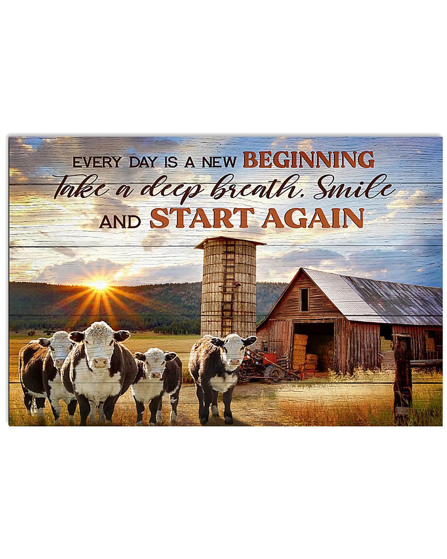 Cows – Every Day Is A New Beginning Poster And Canvas, Wall Decor, Wall Art, Canvas Instructure, Wall Art, Poster Store, Wall Decals, Canvas Wall Art