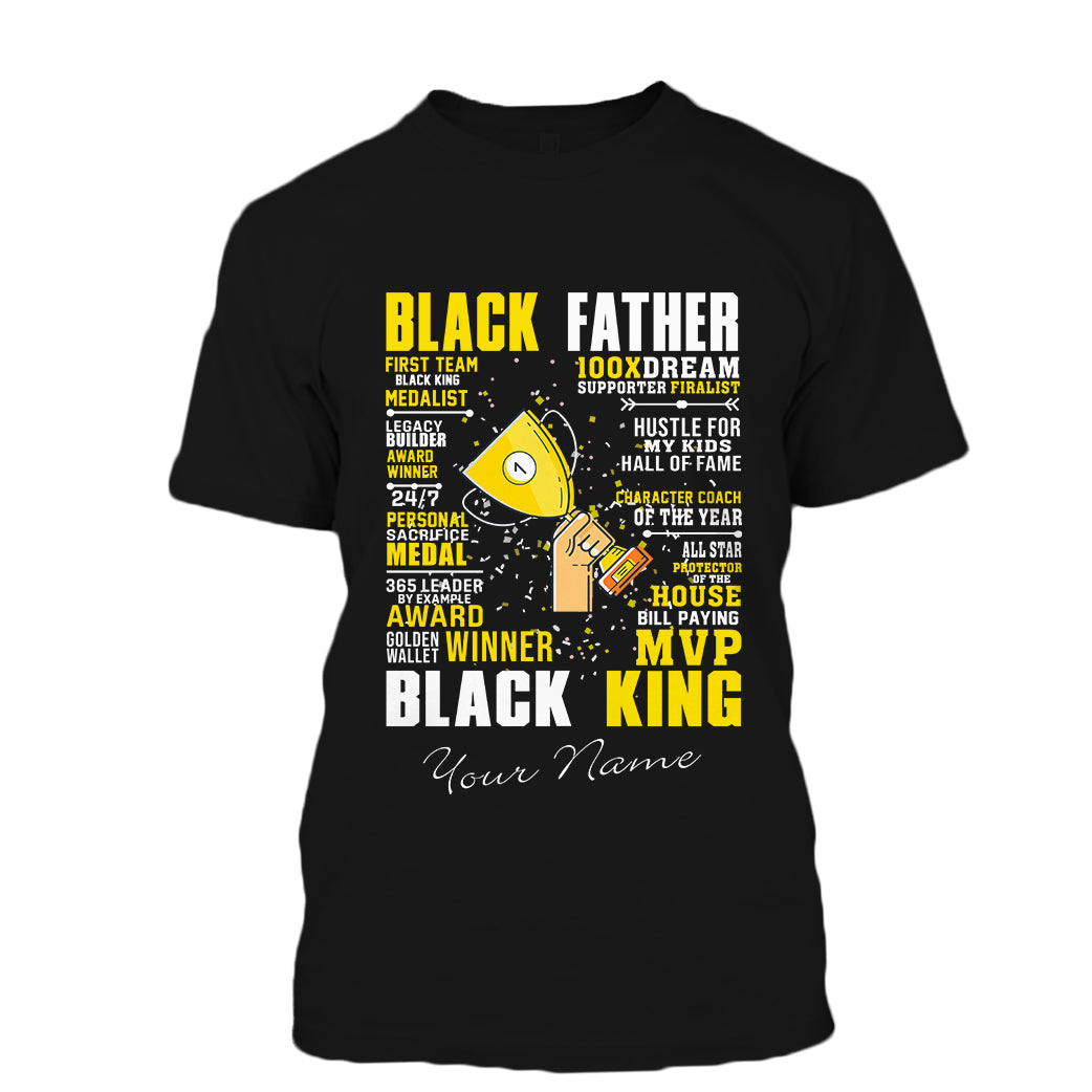 Personalized Black Father – Black King Shirt