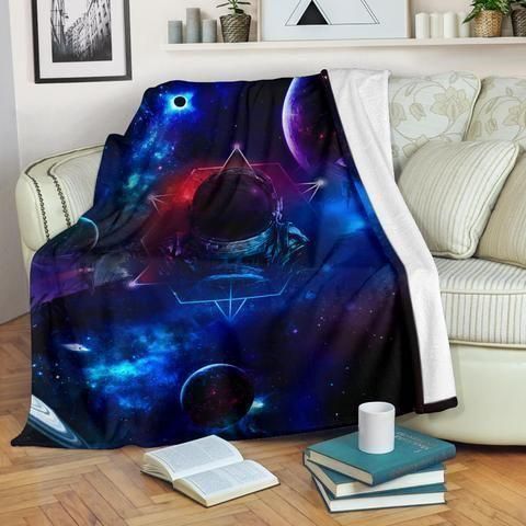 [Personalized Name]  Galaxy Universe Fleece Blanket, Sherpa Blanket, Gift For Family Member, Friends Gift, Christmas Gift, Home Decor, Home Living