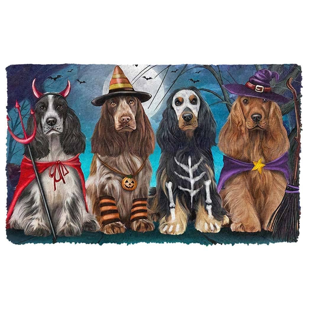 Gearhumans 3D Cocker Spaniel Dog Halloween Custom Doormat