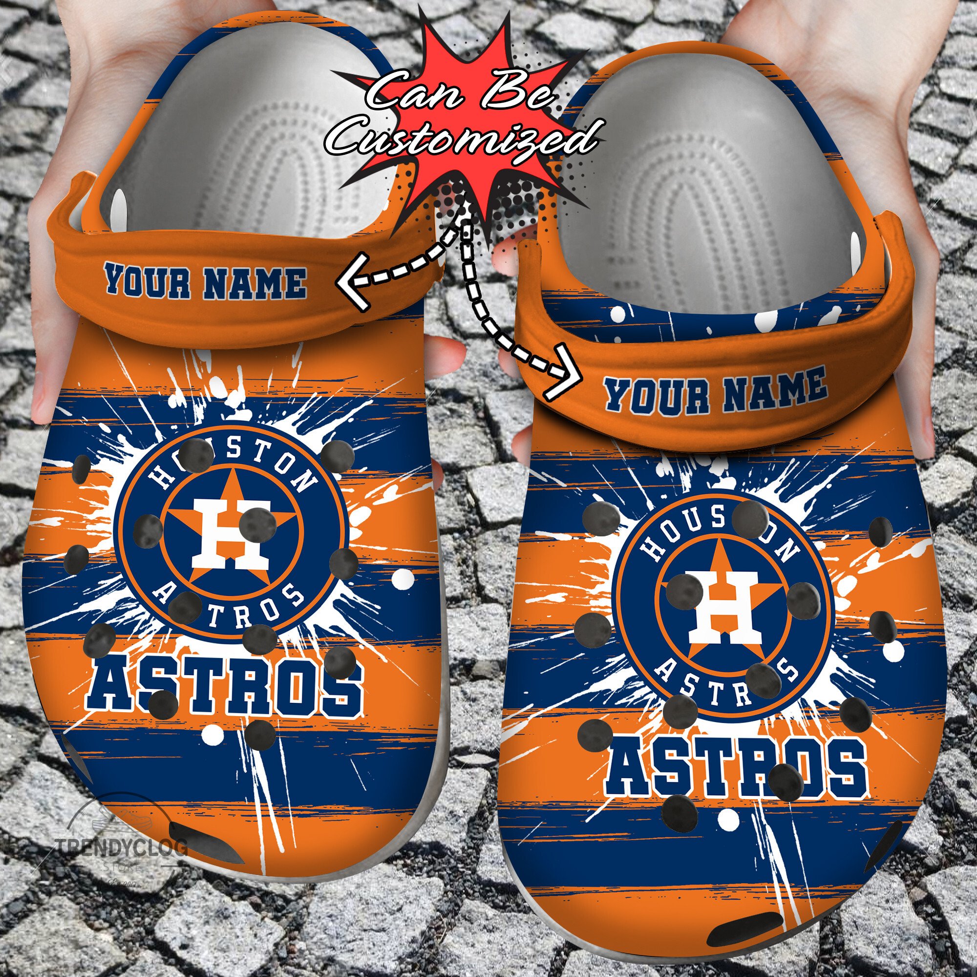 Baseball Crocs – Personalized H.Astros Spoon Graphics Watercolour Clog Shoes
