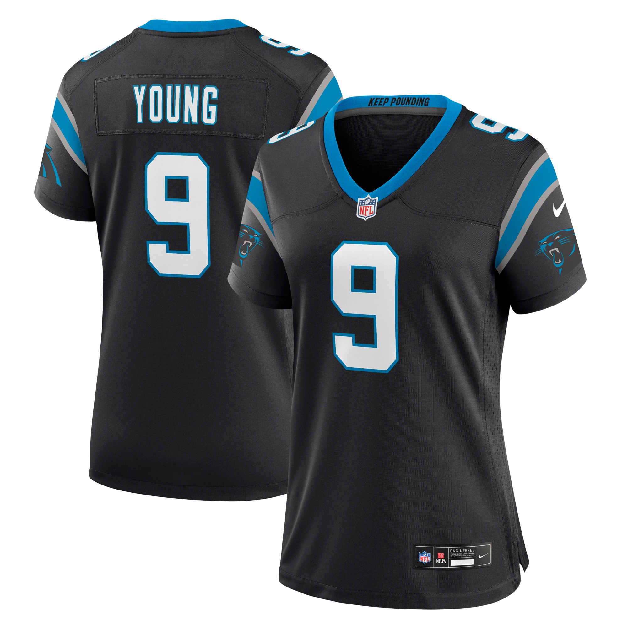 Women’s Carolina Panthers Bryce Young Black Team Game Jersey