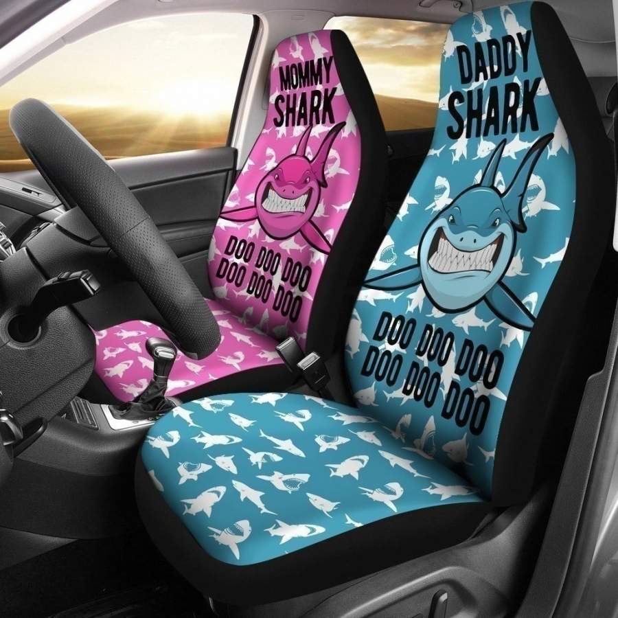 Daddy Mommy Shark Doo Doo Doo Car Seat Covers