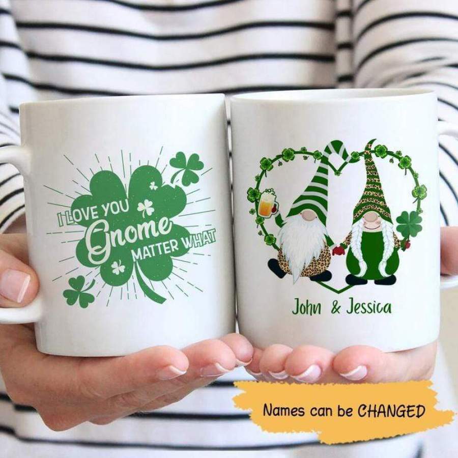 Gnome Couple Pattern St Patrick Personalized Mug