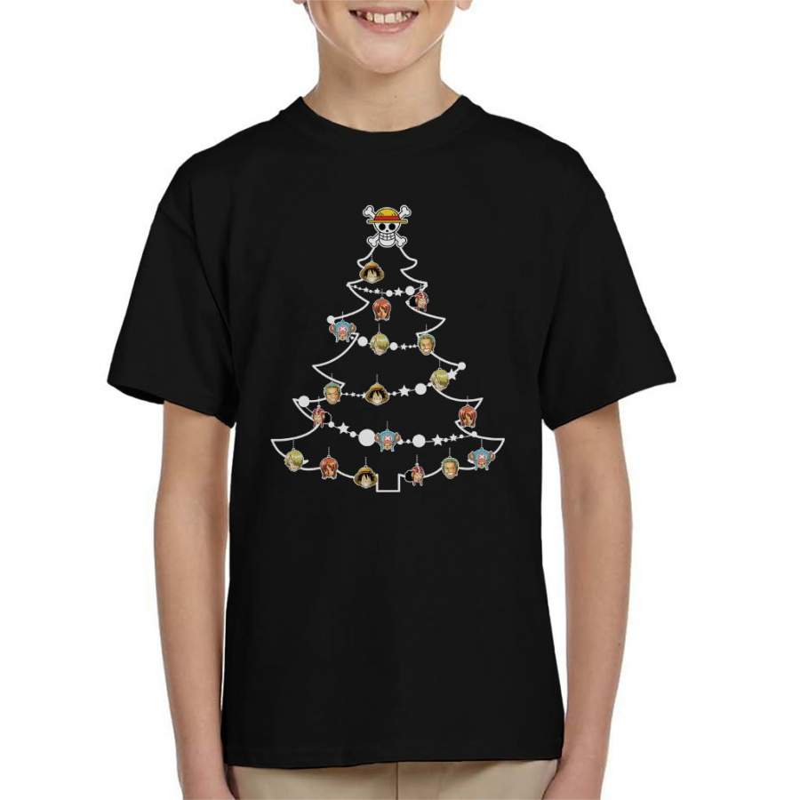 One Piece Christmas Tree Baubles Kid’s T-shirt