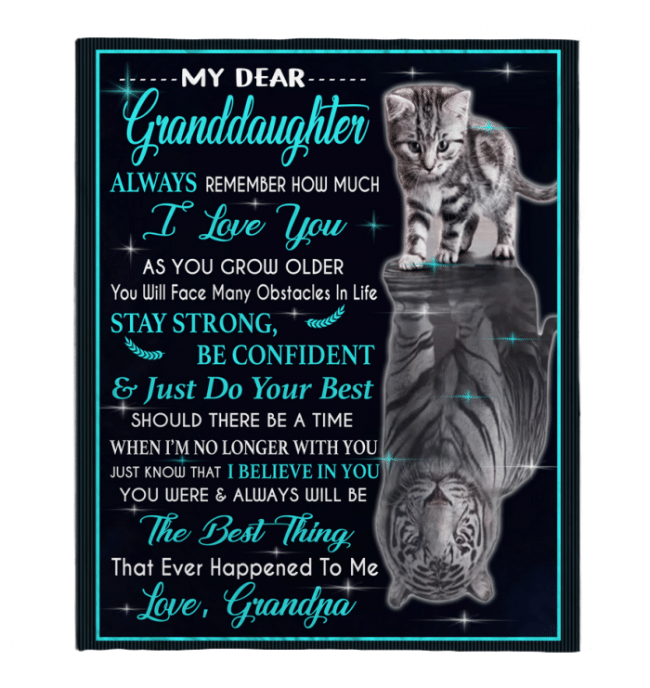 Daughter Remember How Much I Love You Cat Tiger Kitten Gift From Grandpa Fleece Blanket