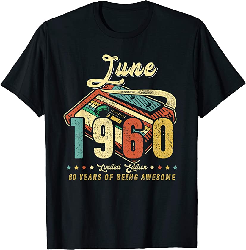 Vintage JUNE 1960 Made in 1960 60th birthday 60 years old T-Shirt