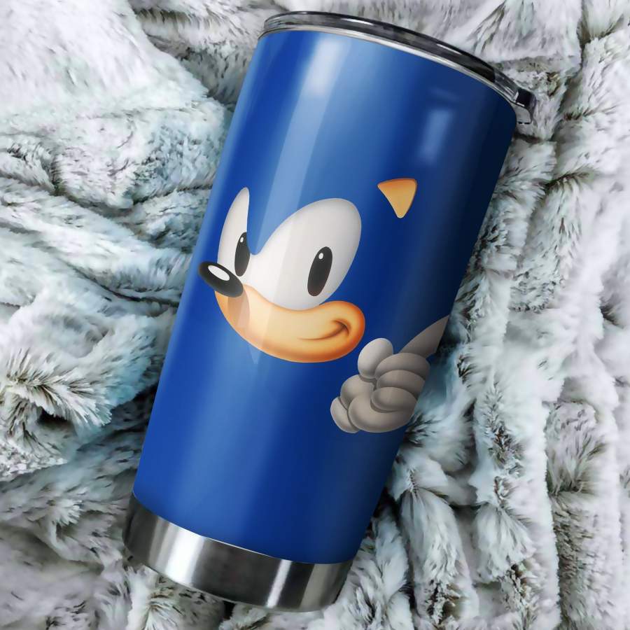 Sonic The Hedgehog Head  – Perfect Gift  Traveling Mugs Insulated Stainless Steel Tumbler Cup