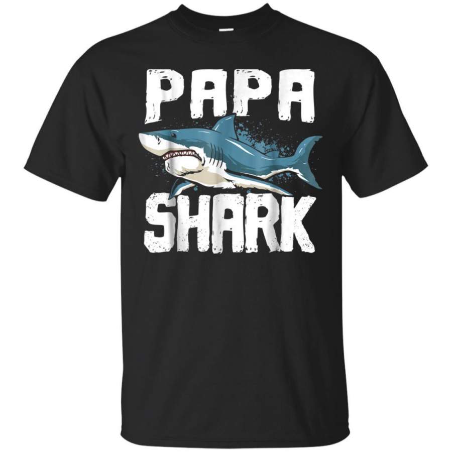 AGR Mens Papa Shark Fathers Day Family Matching Gift Tshirt Jaq T-shirt