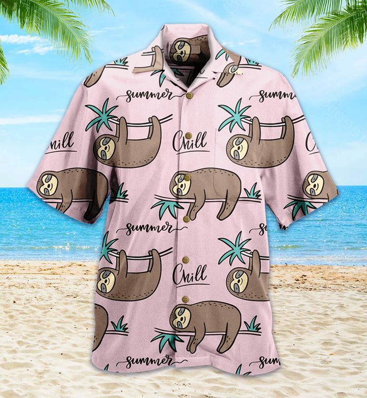 Sloth Pink Hawaii Shirt Ha22261