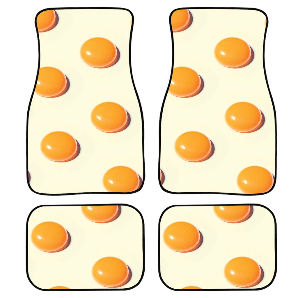 Egg Yolk Pattern Print Front And Back Car Floor Mats, Front Car Mat