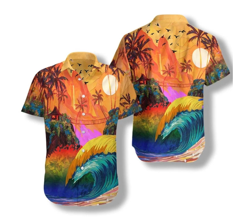 Lgbt Sunset Hawaii Shirt Unisex Adult Ha90195