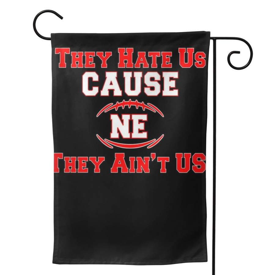 2 Pcs Garden Flag They Hate Us Cause They Aint Us NE New England Football Horizontal Poster 12.5″x18″ -Mothers Day, Birthday Gifts for Mom, Dad, Wife, Husband, Daughters, Grandma, Friends