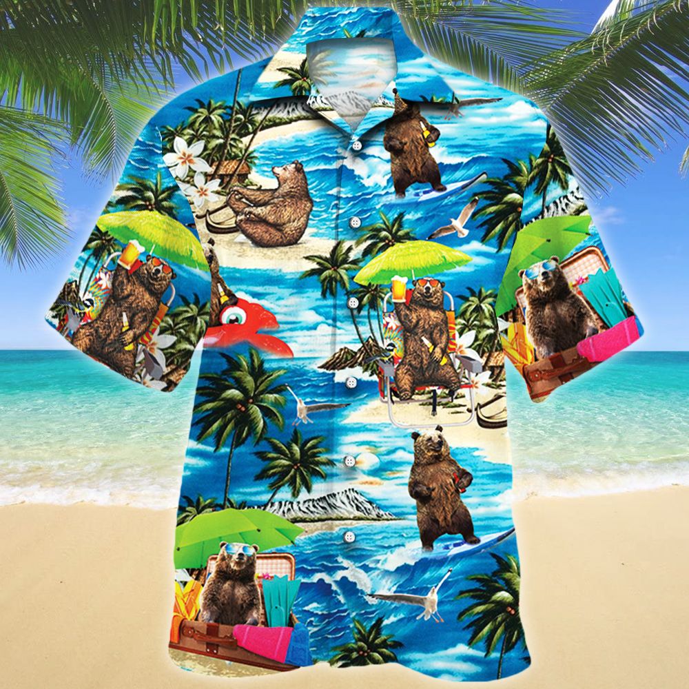 Bear Chilling Beach Vibe Hawaiian Shirt Ha71461