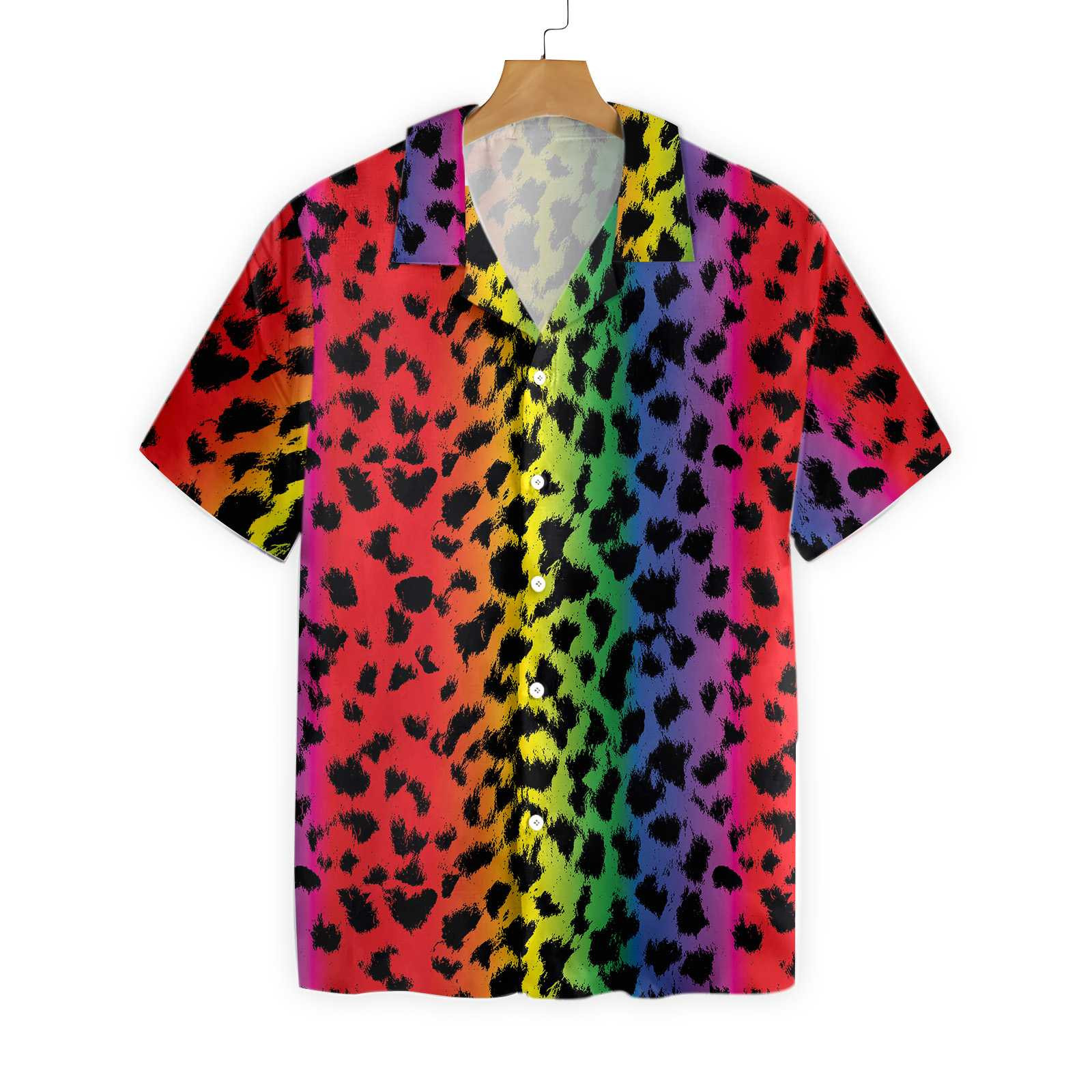 Felacia Leopard Skin With Rainbow Color Lgbt Hawaiian Ha29564