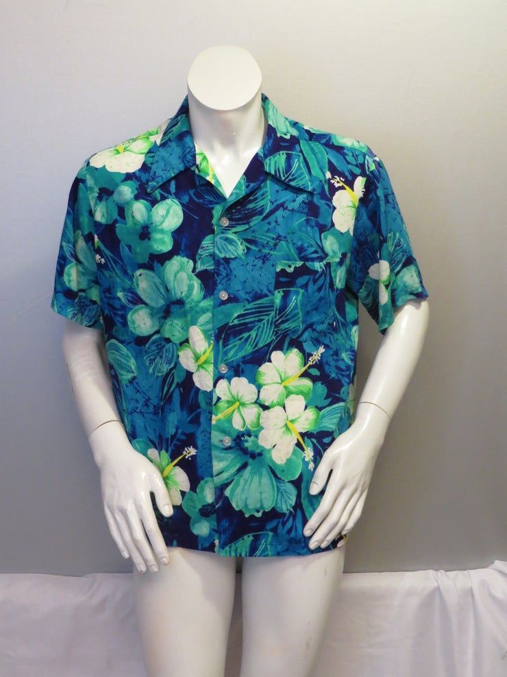 Vintage Hawa En Aloha Motif Floral Vibrant Tc Hawaii Homme Shirt