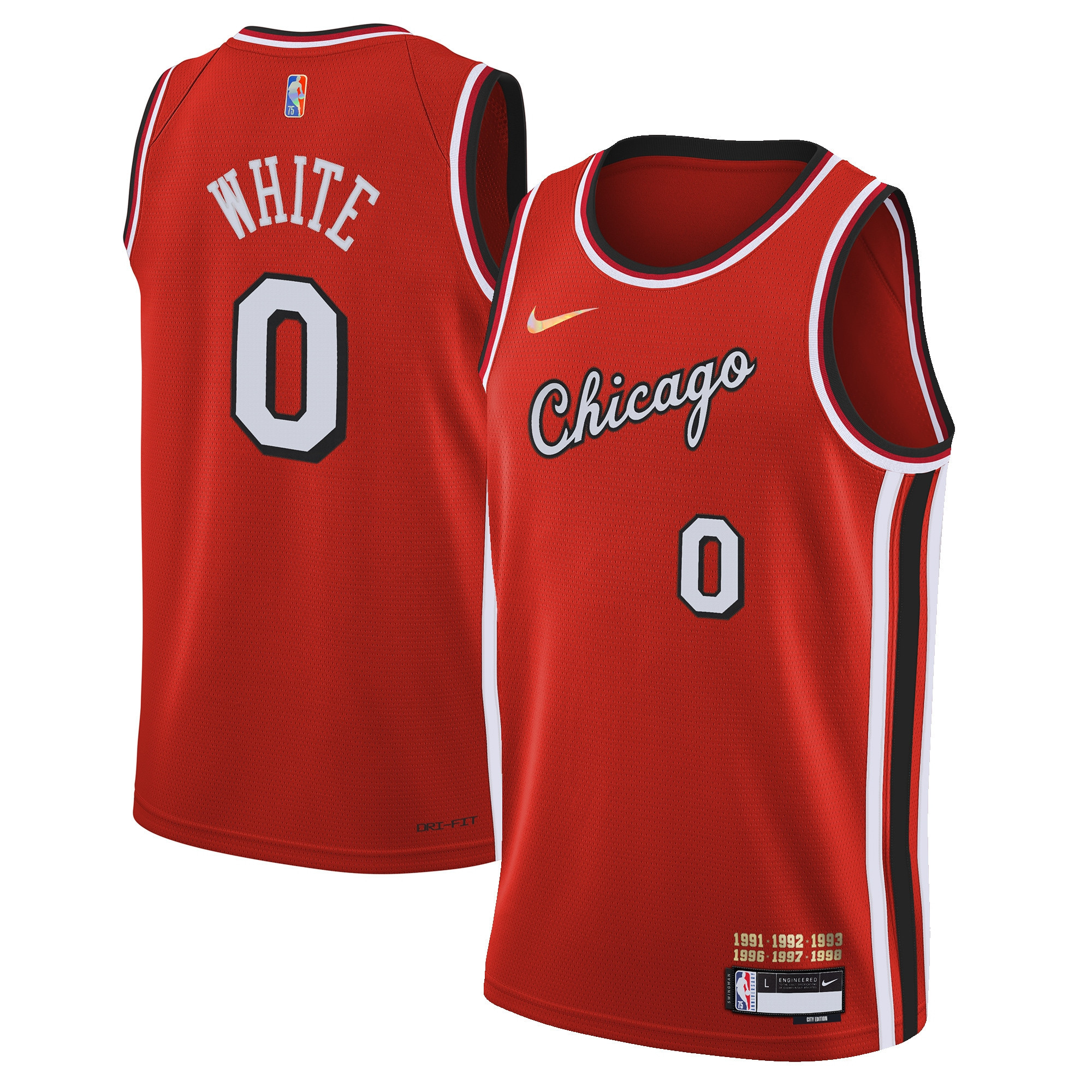 Coby White Chicago Bulls 2021/22 Swingman Jersey – City Edition – Red NBA