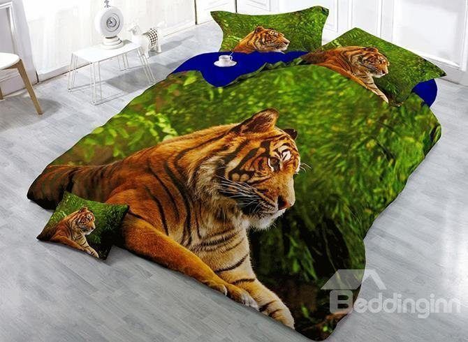 3D Tiger In Green Jungle Gs Cl Dt1710 Bedding Set