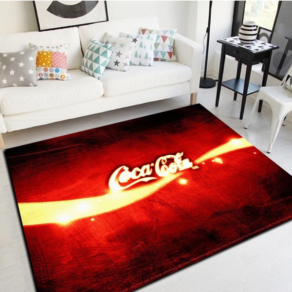 Coca-Cola Logo Inspired Area Rug, Living Room Carpet, Floor Mat