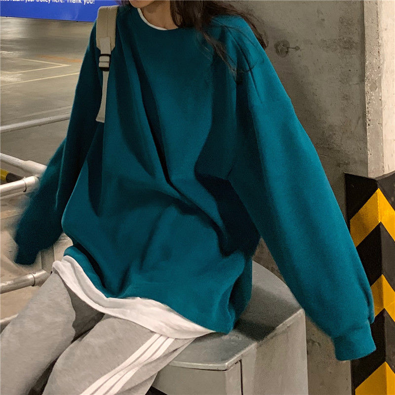 2022 Fake Two Sweatshirt Women Hip Hop Punk Pullover Streetwear Casual Fashion Clothes Korean Younth Style Harajuku Long T-shirt alx