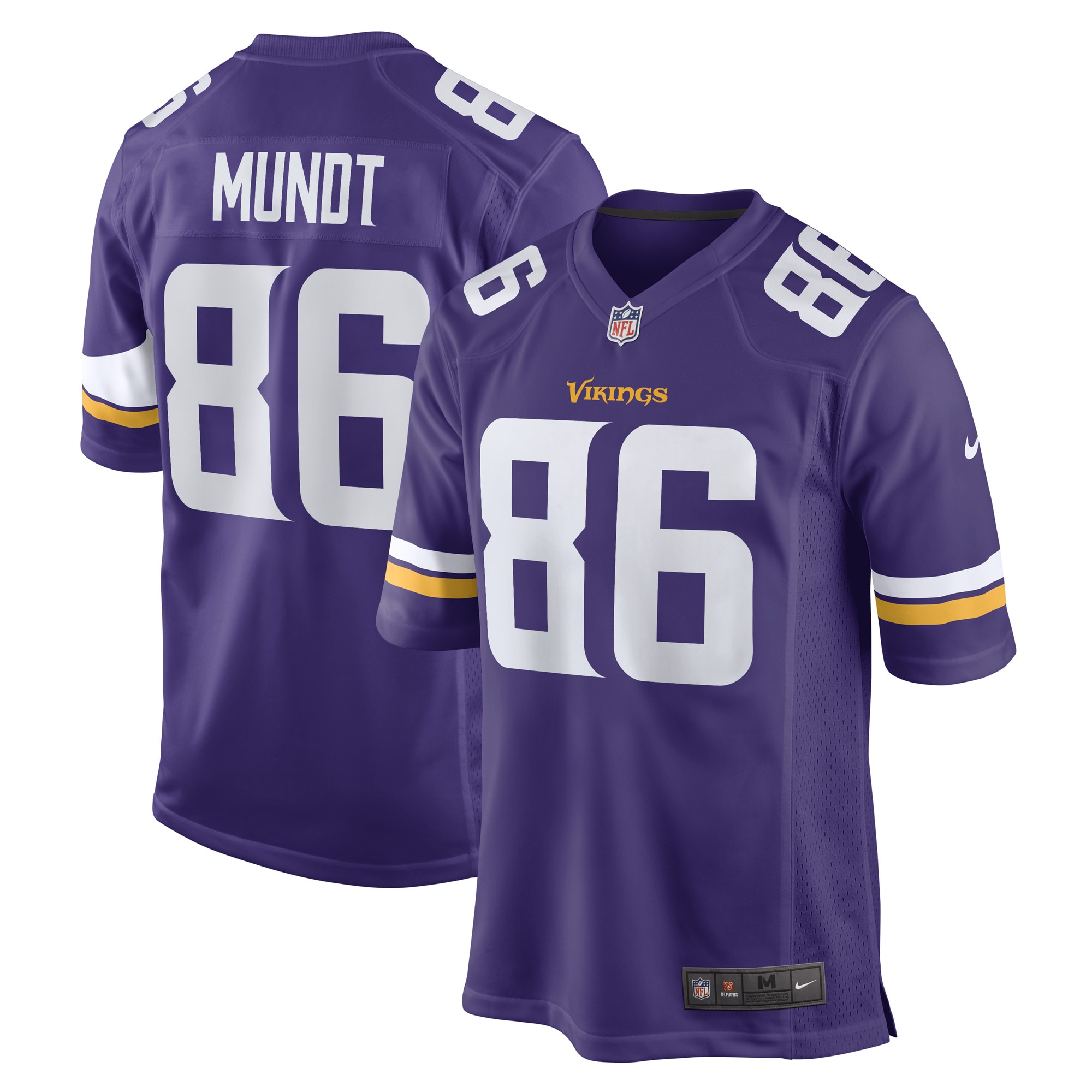 Men’s Minnesota Vikings Johnny Mundt Purple Game Player Jersey