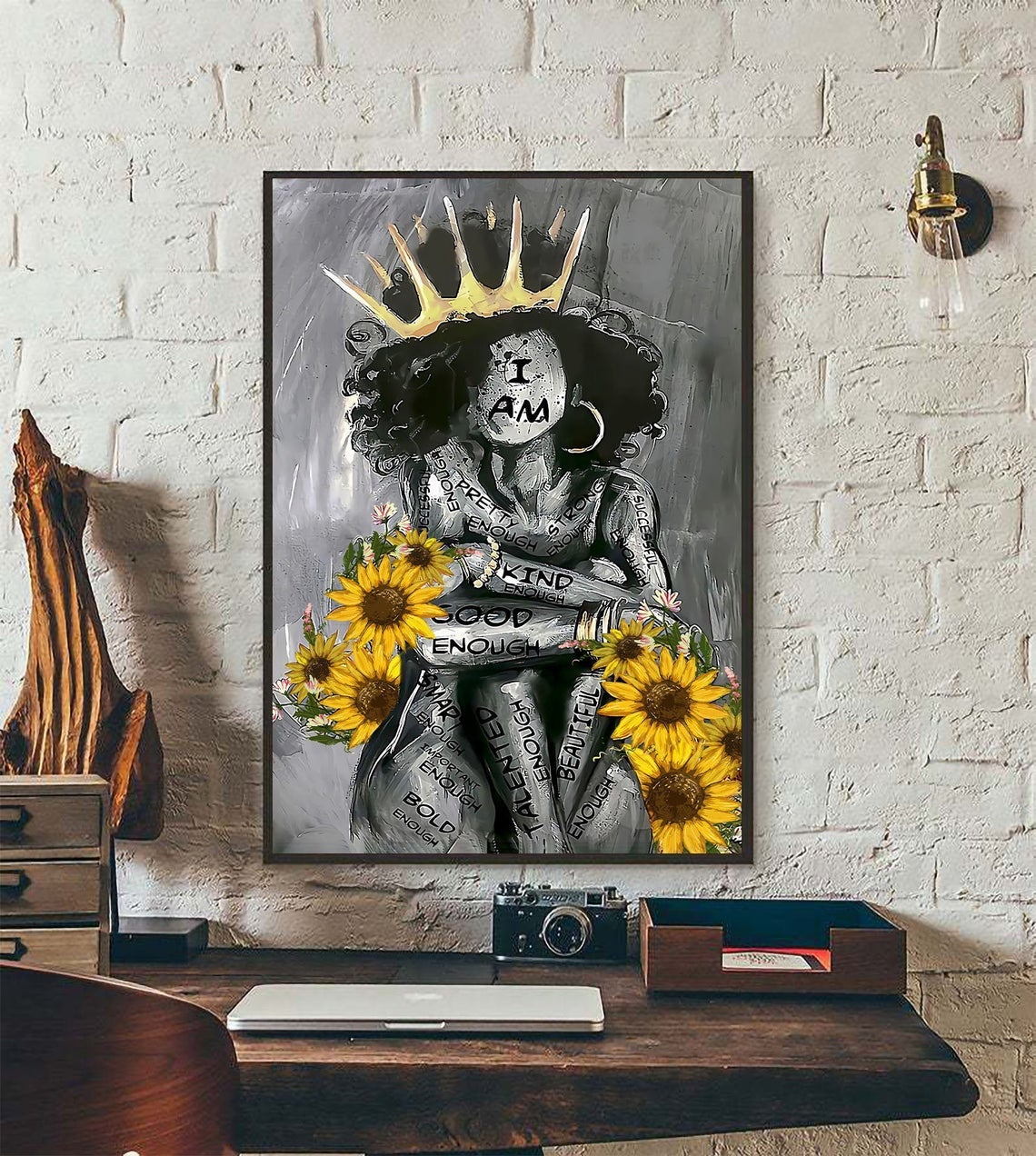 I Am Black Queen Good Enough Poster, Black Queen Wall Art, African American Canvas And Poster, Canvas Painting, Wall Decor Visual Art