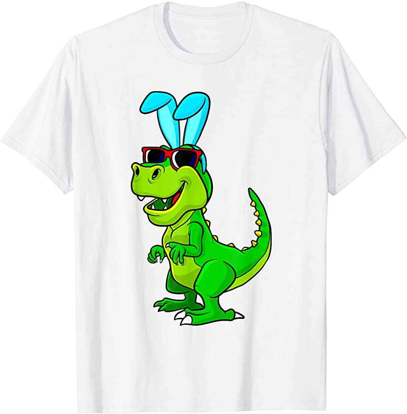 T Rex Easter Bunny Funny Dinosaur Boys Basket Stuffers Kids T-Shirt