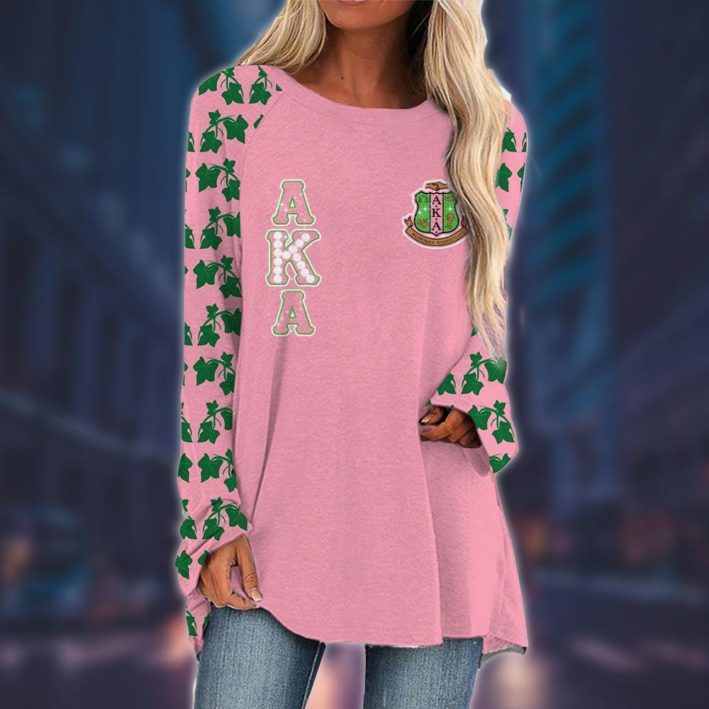 Alpha Kappa Alpha Long Sleeve Loose Tunic Top 18