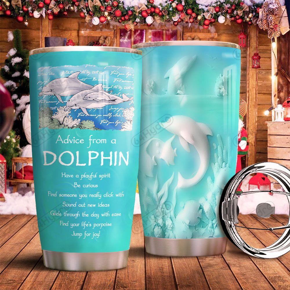 Ceramic Style Dolphin Advice   Stainless Steel Tumbler